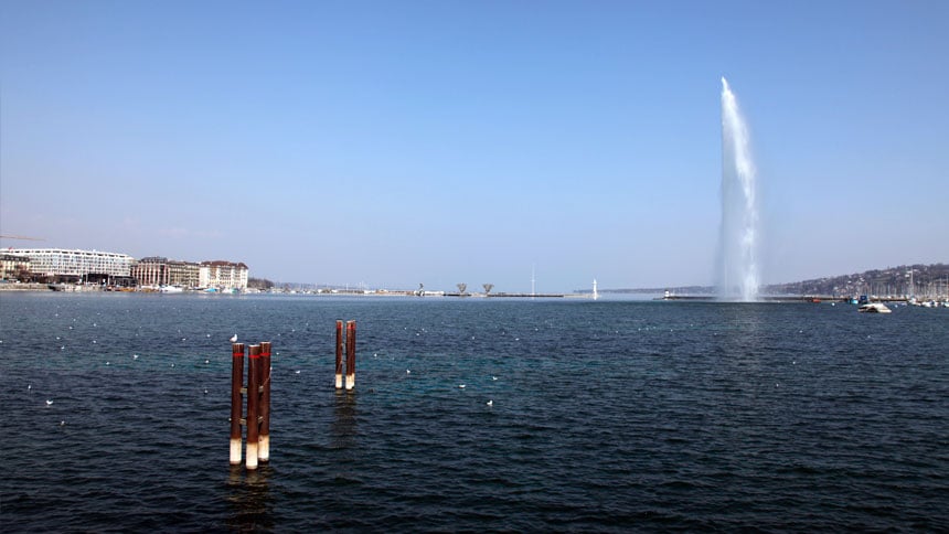 Le lac Léman à Genève, Suisse